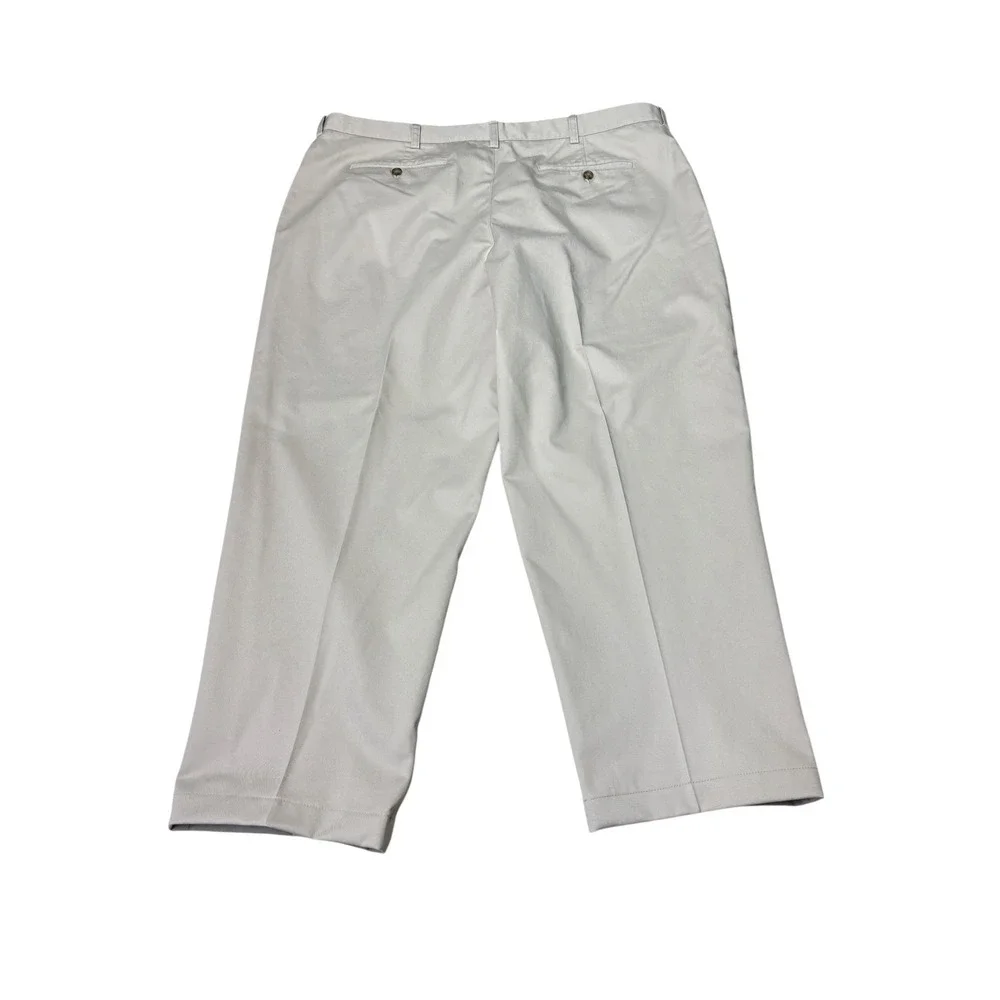LL Bean Classic Fit Chino Pants Mens 44x28 Stone Khaki Cotton Twill‎ 212330